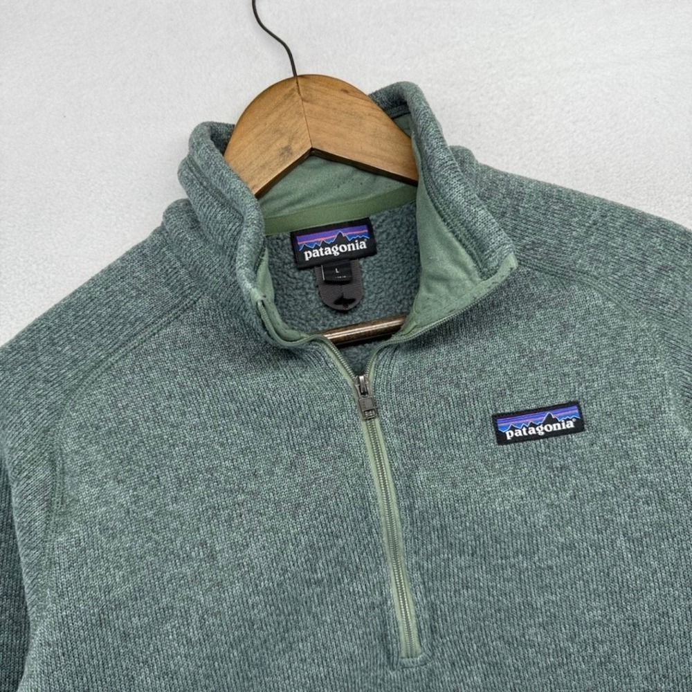 Patagonia Better Sweater Women's Large Green Quarter Zip Pullover Preppy Fleece